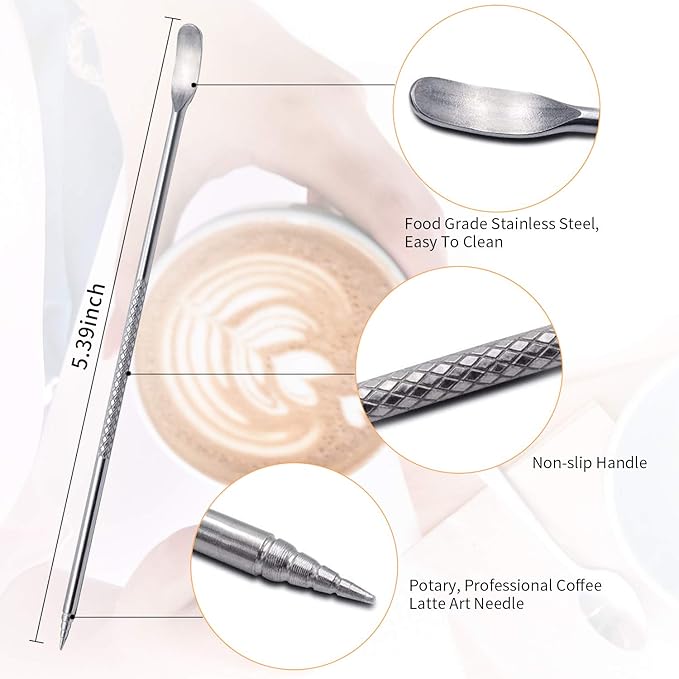 Milk Frothing Pitcher, Stainless Steel Espresso Steaming Pitcher 320Z/900ML Coffee Milk Frother Cup with Decorating Art Pen for Espresso Machine, Milk Frother, Latte Art Black
