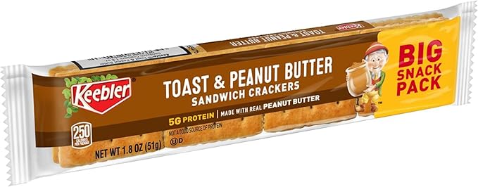 Keebler Toast & Peanut Butter Sandwich Crackers Snack Pack, 1.8 Oz (12-Pack)