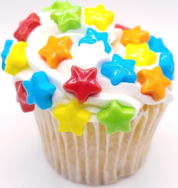 NCS Red, Orange, Yellow, Green, Blue, and White Stars Edible Candy Sprinkles, 8 ounces - Great for Cupcakes, Cookies, Cakes, Cakes Pops, Donuts