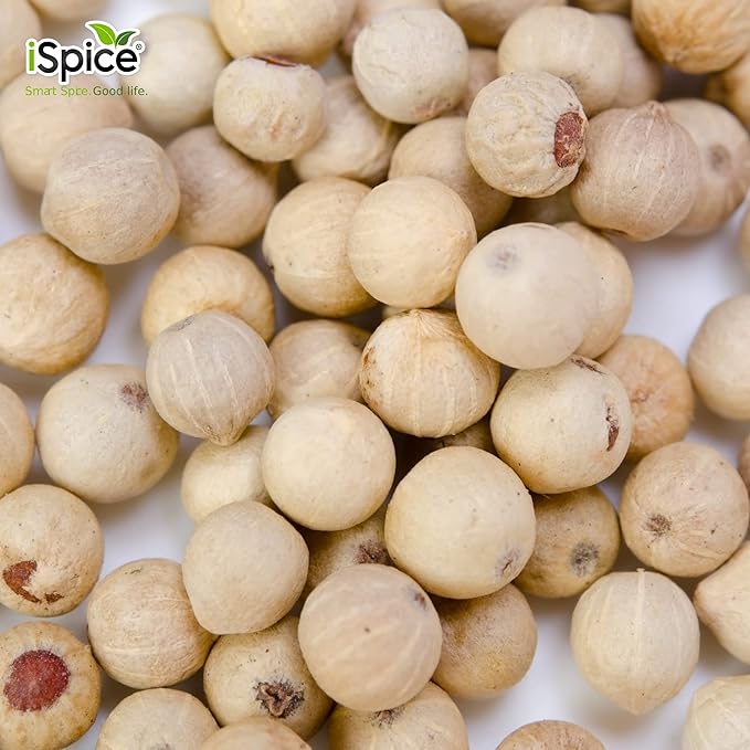 iSpice Whole White Peppers Spices and Seasonings for Cooking, 7.3Ounce White Peppercorns Seasoning, Fine And Gluten Free Whole pepper white Seasoning (208g-Pack Of 1)