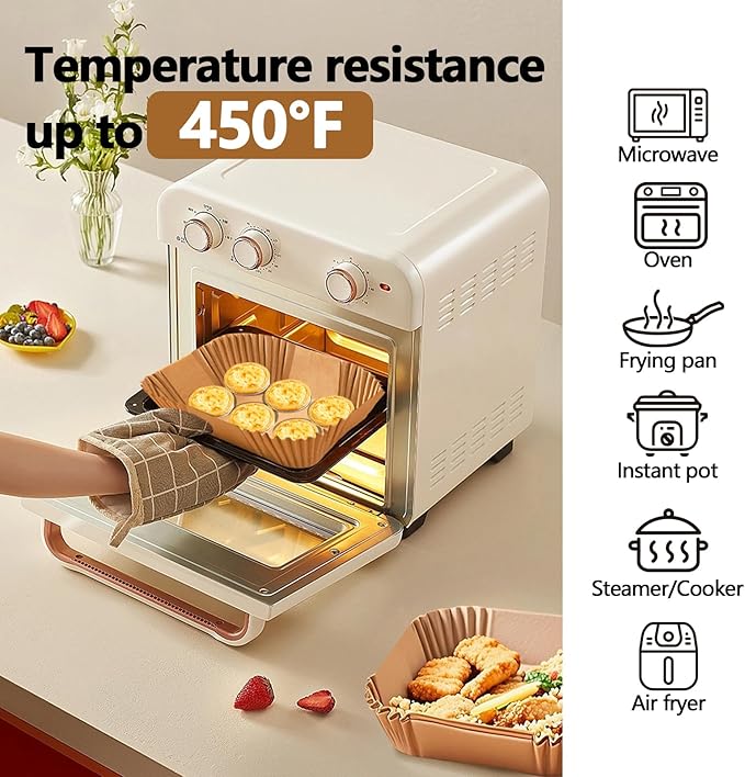 150 Pack 8.5 Inch Air Fryer Liners, Parchment Paper Sheets for Air Fryer Basket, Non-Stick, Disposable, Unbleached, Heat Resistant, Fits 5-8QT Air Fryers, Oil-Free & Healthy Cooking(Bottom size: 7in)