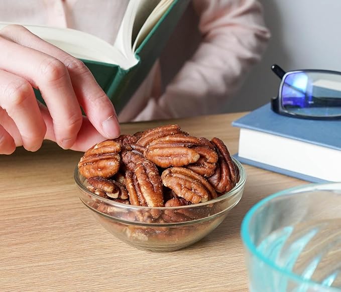 Pecans Whole Roasted Salted - 26 oz Reusable Container | Rich in Antioxidants | Low Carbs | Everyday Healthy Snack | Vegan | Keto Friendly | Certified Kosher | Great for Gift Giving, Baking, Cooking