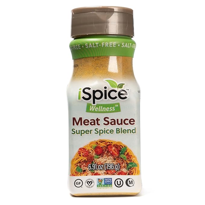 iSpice - Salt-Free | Sugar free | 100% Fat Free Pure Wellness Meat Sauce Seasoning Blend | All Natural | Ready to use as is | No preparation is necessary