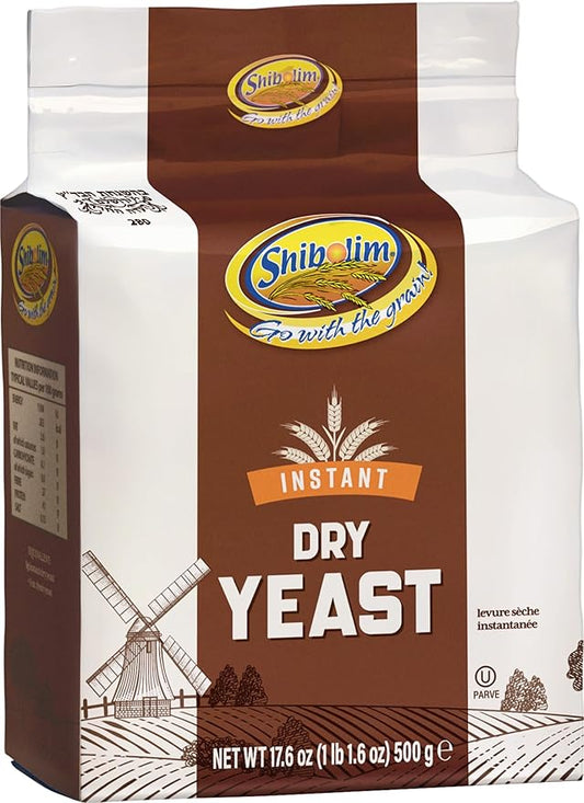 Shibolim Instant Dry Yeast, 1.1 lb | Fast-Rising Yeast for Rapid Rise | Great for Challah, Bread, Pizza & More | Kosher | Vacuum-Sealed