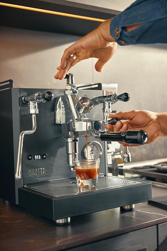 Diletta Alto Espresso Machine with Flow Control | Dual Boiler | PID | Shot Timer | Adjustable OPV | (Black)