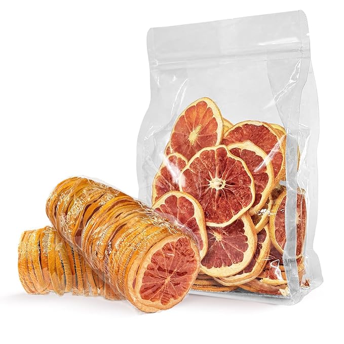 Mkostlich Dried Grapefruit Slices, 3.52oz/100g Dehydrated Grapefruit for Cocktails, Red Grapefruit Slices, No Sugar Added