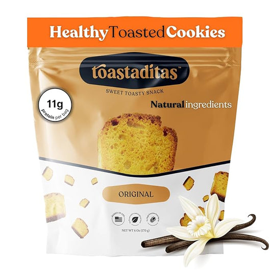 Toastaditas Original Biscotti Cookies, Baked Twice, No Artificial Flavors - Sweet and Toasty Italian Cookies - Ideal for Coffee or Tea pairing - 6oz pack - Snacks for kids and adults (6 oz Pack, Original)