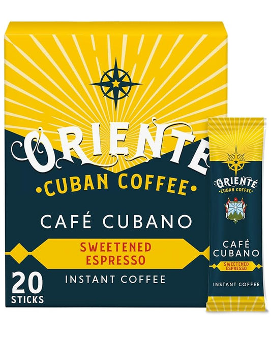 Oriente Dark Roast Instant Coffee, 20 ct, Sweetened Espresso ??100% Arabica Coffee, Instant Hot or Iced Coffee - Just add water