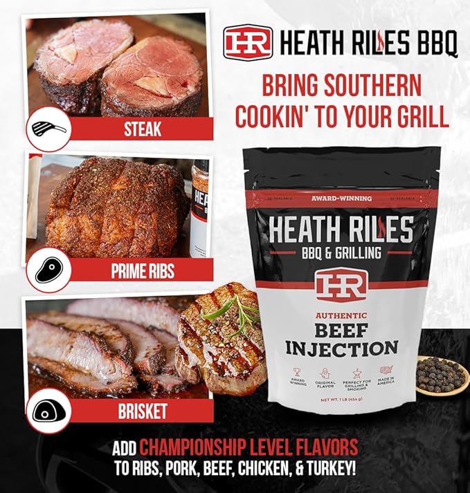 Beef Injection, Heath Riles Meat Injector, Award Winning Beef Injector, Made in the USA