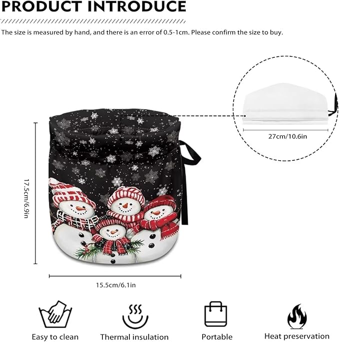 Snowman Family Cozy for Teapot Insulated for Home Decorative Christmas Tea Pot Cozy for Keeping Warm Teapot Cover Breakfast Warmer Kettle Cover for Housewife,Friend,Mom