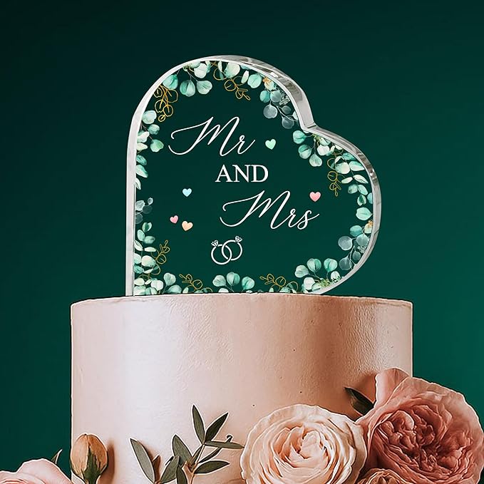 Wedding Acrylic Cake Toppers, Bride And Groom Cake Topper, Mr And Mrs Cake Topper, Anniversary Decorations (Wedding gift)