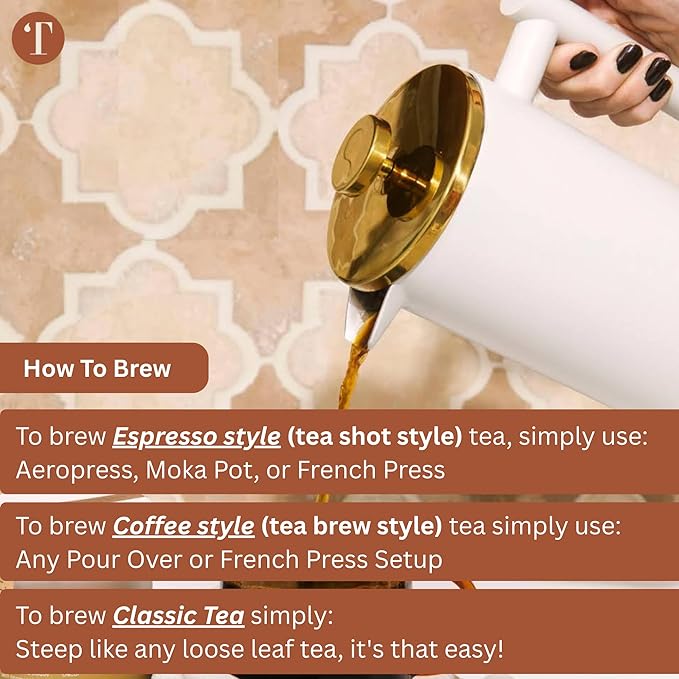 Tea Latte Sampler Kit by Teaspressa – Tasting Set with 4 Signature Organic Tea Blends & 4 Luxe Sugar Cubes – Black, Green, Rooibos Teas – Rose, Vanilla, London Fog – Gift Set