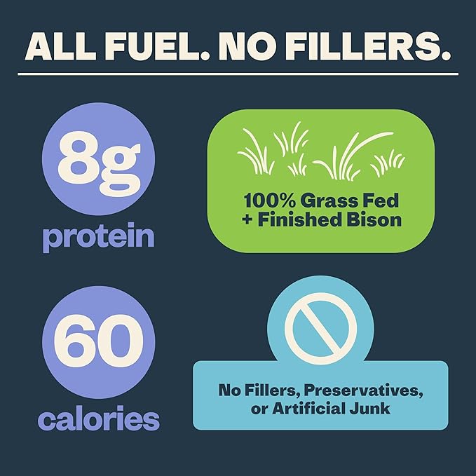 Patagonia Provisions Bison Sticks - Original | 100% Grass-Fed, 8g of Protein, 60 Calories | No Artificial Ingredients, Added Flavors, Fillers, or Nitrates | Pack of 12, 1 oz Each