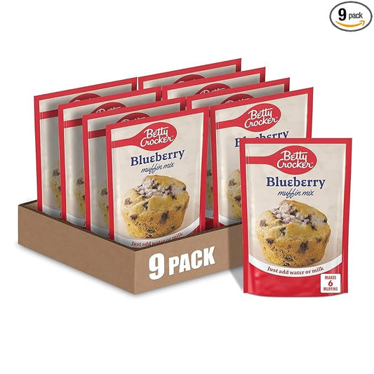 Betty Crocker Blueberry Muffin Mix, 6.5 oz (Pack of 9)