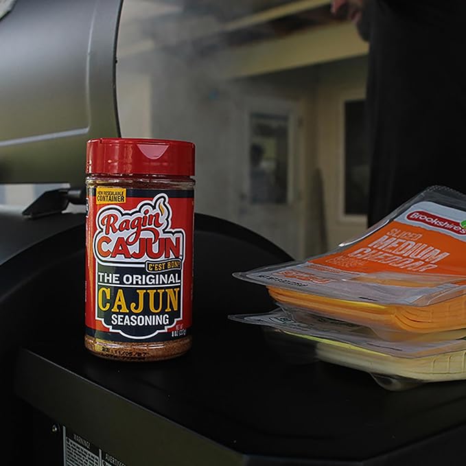 Ragin' Cajun Original Cajun Seasoning - 8 oz Shaker, Pack of 2, Low Sodium, No MSG - Authentic Louisiana Spice for Meats & Seafood
