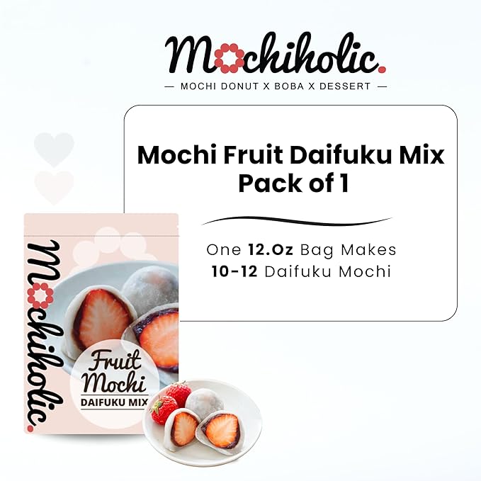 Donut Mix Original Recipe, Mochi Mix - Rice Flour with Low Calories and Sugar - Essential Nutrients - 12 oz Healthy Daily Snacks by Mochiholic (Daifuku Mix)
