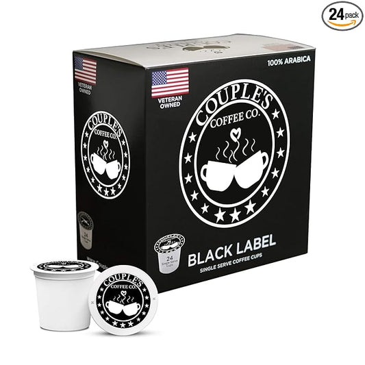 Couple's Coffee K-Cups | Gives Back to Military Families | Medium Dark Roast Coffee Pods | Gourmet Coffee Made with 100% Arabica Beans | Compatible with Single Serve Brewers | 24 Count