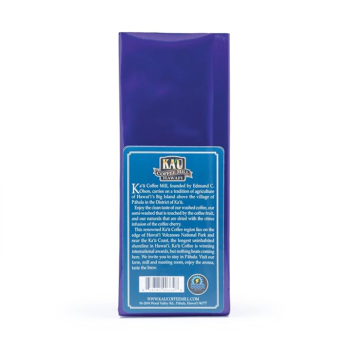 Ka'u Coffee Mill Handcrafted Coconut Caramel Crunch Flavored Coffee - Pure Kau Cafe from Hawaii Grown Arabica Beans - Gourmet Small Batch - 10oz