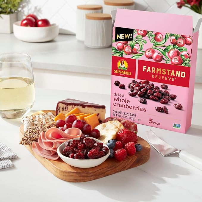 Sun-Maid Farmstand Reserve Whole Dried Cranberries - 8 oz Bag (Pack of 4) - Total of 32 Ounces