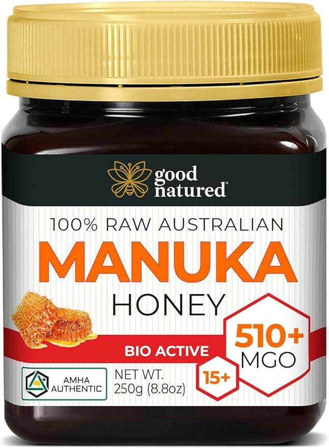 Good Natured Manuka Honey (MGO 510+) - High Grade Raw Manuka Honey Medical Grade, Non-GMO, Lab-Tested & AMHA Certified, BPA-free, 8.8 oz
