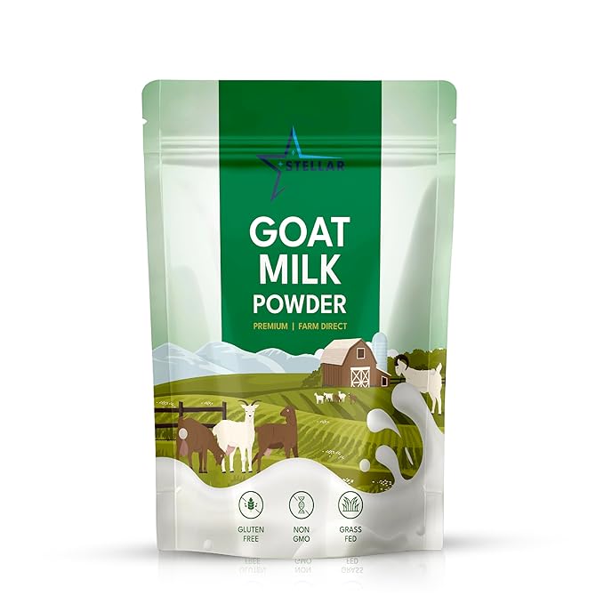 Stellar Goat Milk Powder – 2 lb | Grass-Fed from Australia | Easy to Digest, High in Protein, Calcium & Probiotics | Pure, Non-GMO, Gluten-Free, Pet Friendly, No Additives