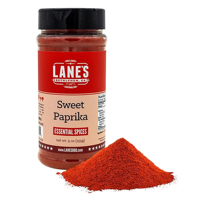 Lane's Sweet Paprika Powder, All-Natural Smoked Paprika Sweet, Great for Chicken, Meat, and Vegetables. Paprika Seasoning Rub, Made in USA, 9 Oz