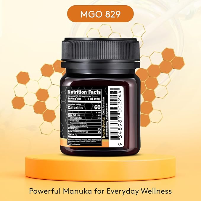 Nature’s Gold Raw Manuka Honey, MGO 829+ | Authentic MGO, Australian Honey, Non-GMO, 100% Pure Genuine Traceable from Hive to Home