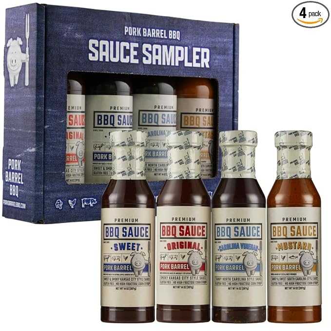 Pork Barrel BBQ Gifts for Men Set ??BBQ Sauce Gift Set | The Ultimate Grilling Gift | Great on Chicken Wings, Pork, and Steak | Birthday Gifts, Gifts for Him