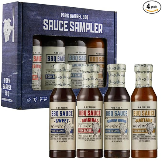 Pork Barrel BBQ Gifts for Men Set ??BBQ Sauce Gift Set | The Ultimate Grilling Gift | Great on Chicken Wings, Pork, and Steak | Birthday Gifts, Gifts for Him