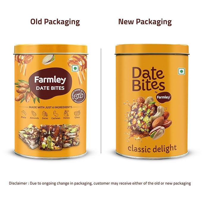 Farmley Protein Dates Bars Jars| Dates Bite with No Added Sugar | Made with Zero Added Sugar | Dates, Pistachio, Cashews, Almonds, Honey | Healthy Protein Bars 200 g (Pack of 10) (7.05 Oz)
