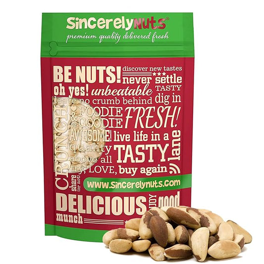 Sincerely Nuts Brazil Nuts Roasted and Salted (3 Lb. Bag) | Delicious Healthy Snack Food | Whole, Kosher, Vegan, Gluten Free | Gourmet Snack | Great Source of Protein, Vitamins & Minerals