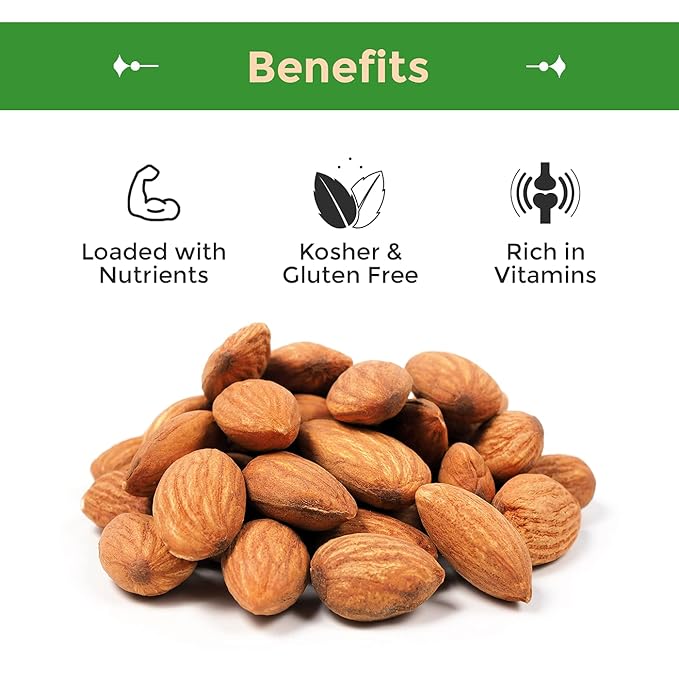Sincerely Nuts Roasted Whole Unsalted Almonds No Shell - 2Lb Bag - Incredibly Tasty - Sealed for Freshness - Healthy Nutrients