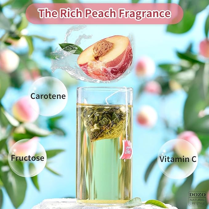 DOZO White Peach Oolong Tea Bags 4.93oz/140g (40 bags) Individual Peach Blossom High Mountain Oolong Tea Bags Refreshing Fruit Aroma Cold竊낷ot Brew ??¸죨?¿뚪?????¸죨?¿뚪????�죨?¿뚪???"<div>
