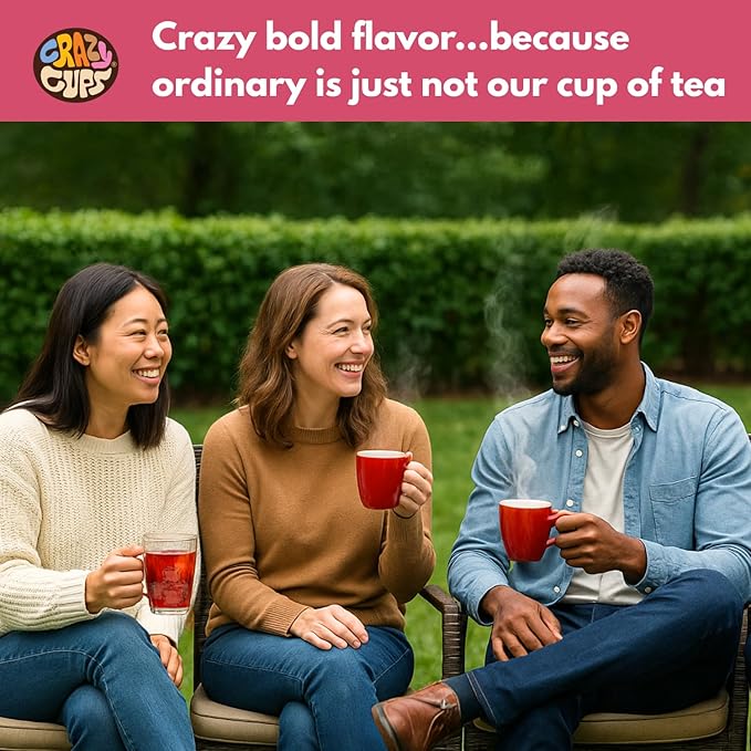 Crazy Cups Hibiscus Berry & Spice Herbal Tea Pods, 22 Count, Caffeine Free, Kosher Certified, Fruity & Spiced Blend with Cinnamon, Ginger & Clove | K Cup Compatible, Hot or Iced Herbal Tea