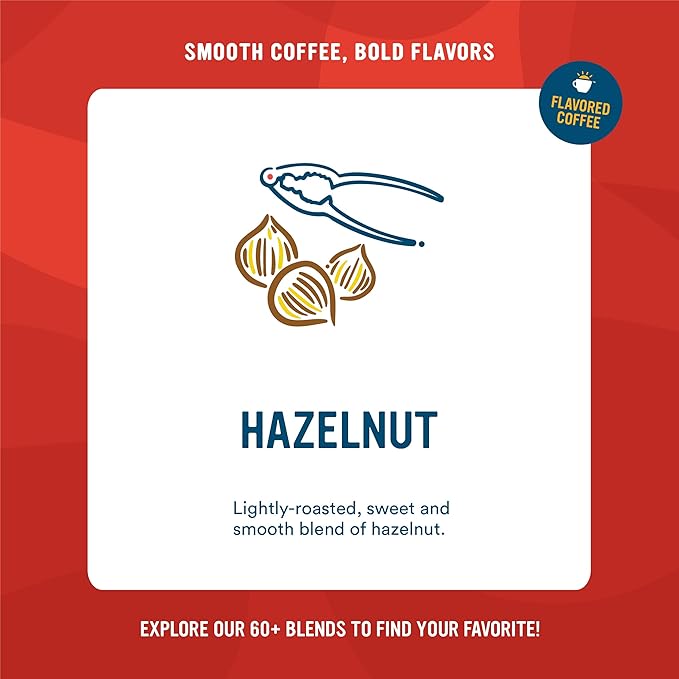 Cameron's Coffee Roasted Ground Coffee Bag, Flavored, Hazelnut, 12 Ounce, Pack of 6 - NEW
