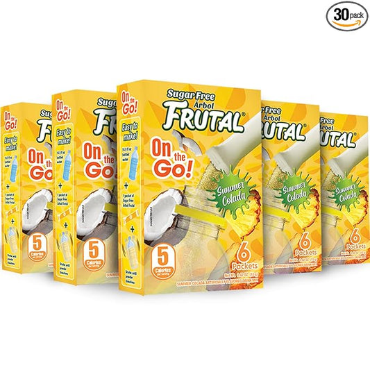 Frutal On-The-Go! | Powdered Drink Mix Pina Colada - Flavored Sugar Free! ??Single Serve On The Go! - Powder Sticks Packets (30 Count of Stick Packs)