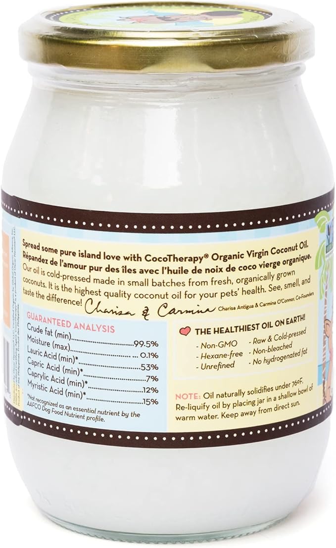 CocoTherapy (2 Pack) Organic Virgin Coconut Oil, 16 oz for Pets