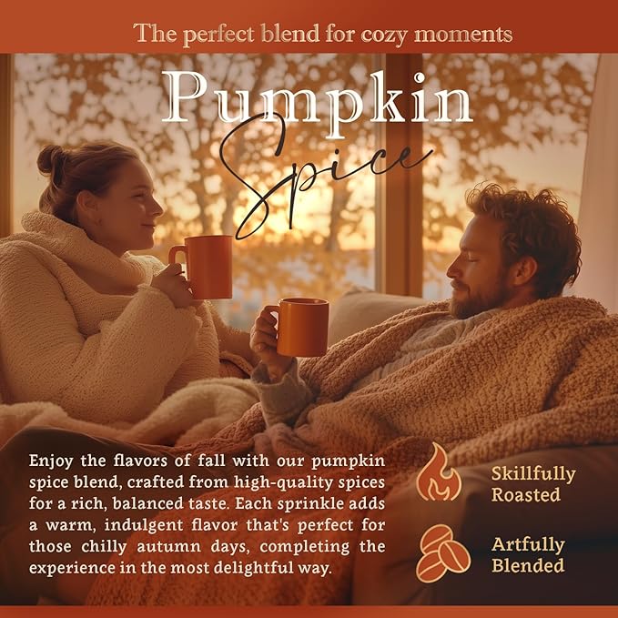 Pumpkin Spice Flavored Whole Bean Coffee ??Gourmet 100% Organic Arabica, Single Origin, Medium Roast, Autumn Inspired, Naturally Sweetened ??by Coffea Flavor