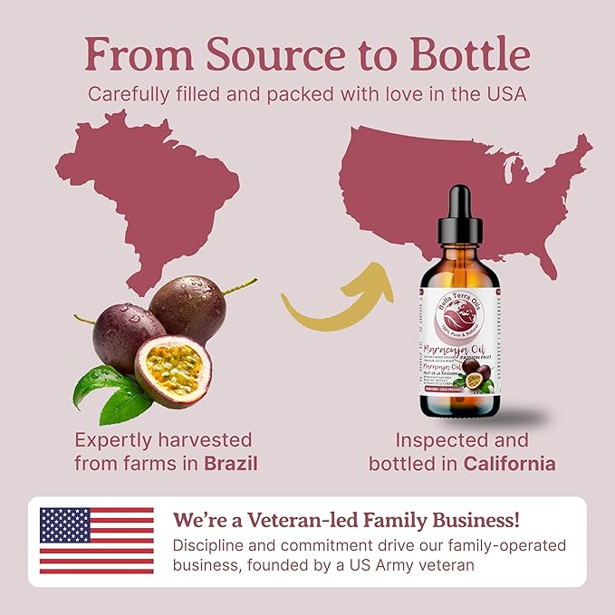Bella Terra Oils - Maracuja Seed Oil 16oz - Cold-Pressed Purity from Passion Fruit Seeds, Infused with Essential Minerals & Fatty Acids, A Beacon for Skin Care Enthusiasts