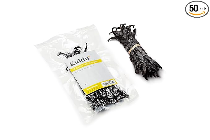 50 Split Vanilla Beans - Intense Ugandan Vanilla Beans 5-7 inches for Vanilla Extract