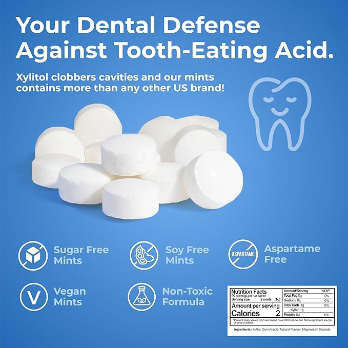 Epic 100% Xylitol Mints - Aspartame Free, Sugar Free - Peppermint Flavored Mints, 55 Pieces (Pack of 5)