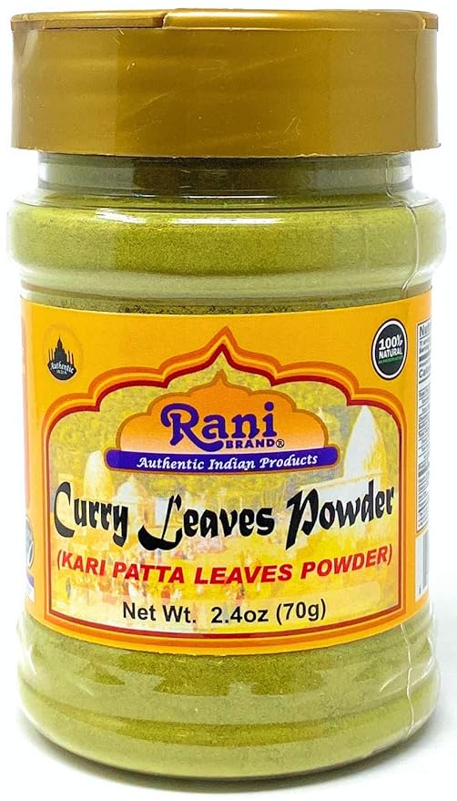 Rani Curry Leaves Powder (Kari Neem Patha) Indian Spice 2.4oz (70g) PET Jar ~ All Natural | Vegan | Gluten Friendly | NON-GMO | Indian Origin