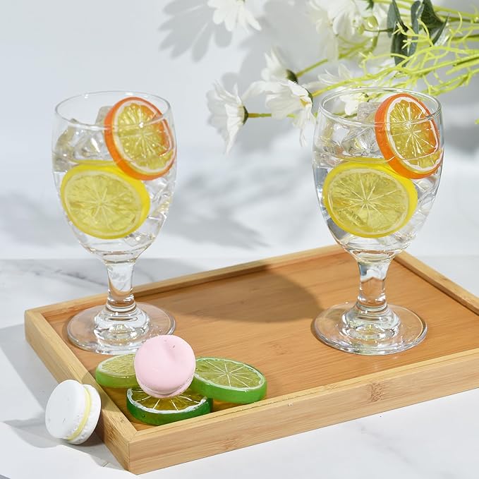 16OZ Water Goblets Set of 6, Clear Goblet Glasses Set for Home Bar, Wedding, Party, Elegant Design for Iced Tea, Sangria, Juice, Dishwasher Safe, Perfect for Daily Use Special Occasions