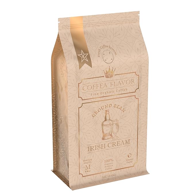 Irish Cream Flavored Ground Coffee ??100% Arabica, No Artificial Sweeteners, Organic, Naturally Flavored, Medium Roast, Single Origin ??by Coffea Flavor