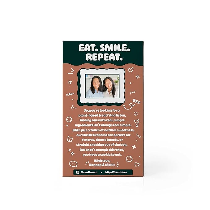 Must Love Chocolate Graham - 2 Pack - No Added Sugar, Sweetened with Dates - Great for Pie Crust, Mini S'mores - Simple Ingredients, Vegan, Plant-Based - Healthy Snacking for Whole Family, 5 Oz each