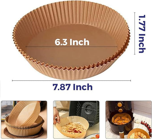 Air Fryer Disposable Paper Liner- 100 Pcs Non Stick Parchment Paper Liner for Air Fryer - Lodgisity