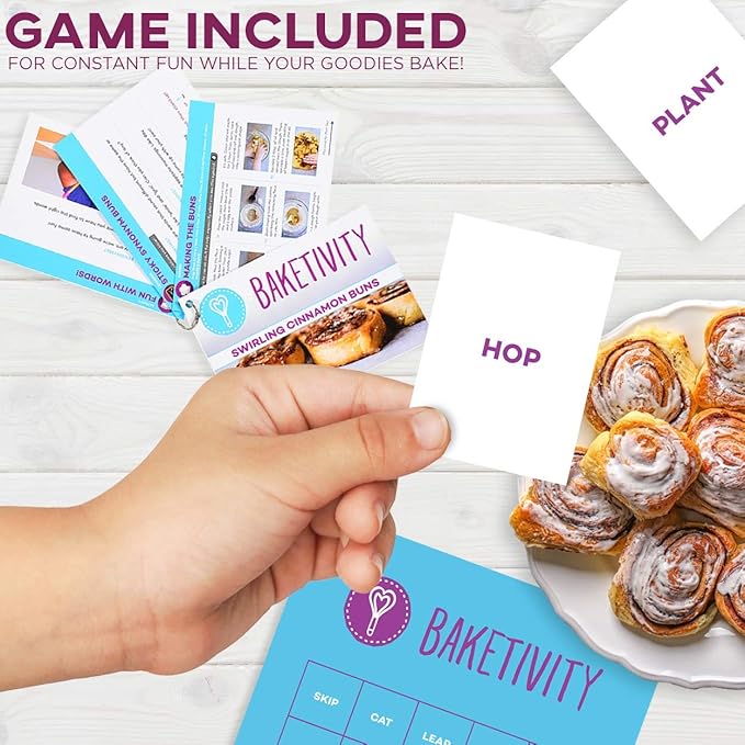 BAKETIVITY Kids Baking DIY Activity Kit - Bake Delicious Cinnamon Buns with Pre-Measured Ingredients ??Best Gift Idea for Boys and Girls Ages 6-12