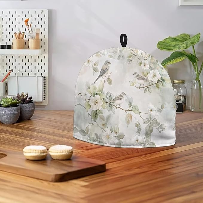 Hudotybom Floral Hummingbird Tea Cozy for Teapot Insulated Large Teapot Cover to Keep Warm Tea Kettle Cover Machine Washable Coffee Pot Cloth Covers Kitchen Home Decorations