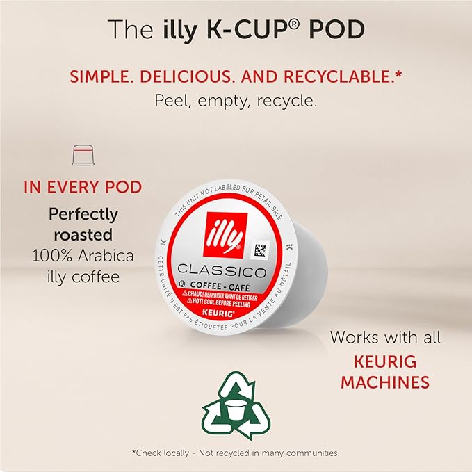 Illy Coffee K Cups - Pods For Keurig Machines – Intenso Dark Roast – Notes of Cocoa & Dried Fruit - Bold, Flavorful & Full-Bodied Flavor - No Preservatives – 20 Count, 4 Pack