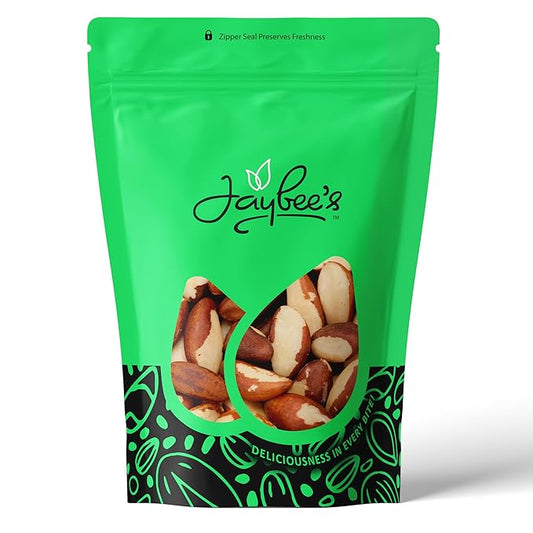 Raw Brazil Nuts 2 Pounds (32 oz) | Whole Natural Unsalted Brazilian Nuts | Healthy Protein Snack Whole Foods, Keto, Vegan Diet Friendly | Compare to Organic Brazil Nut | Kosher | Jaybee's